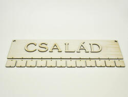 Natúr fa - Család ünnepi tábla 11x45cm - kosarbolt