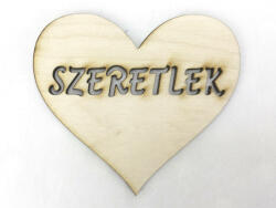  Natúr fa - "Szeretlek" szív 7x8cm - kosarbolt