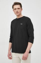 HUGO BOSS pamut hosszúujjú fekete, nyomott mintás - fekete XL