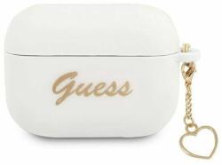 GUESS Husa Airpods Guess Silicone Charm Heart pentru Airpods Pro White