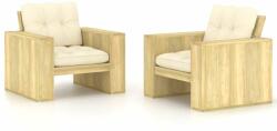 vidaXL 2 db impregnált fenyőfa kerti szék párnákkal (3065790/1/3/4/5/6/3065800/2/3)