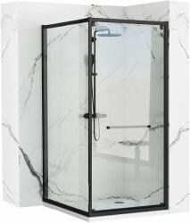 Rea Cabina de dus dreptunghiulara Rea Space In cu usa batanta 80x100 negru mat (5902557367108)