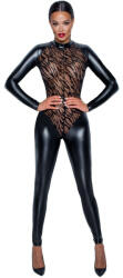 Noir Handmade Jumpsuit Power Wet Look & Tiger Design 2730570 S