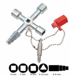 BGS Technic 9-9416 kapcsolószekrény (karbantartó) kulcs + 2 db adapter (9-9416)