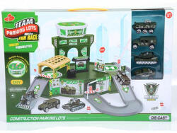 Magic Toys Parkolóház zöld színben, katonai járművekkel és kiegészítőkkel (MKK185892) - jatekshop