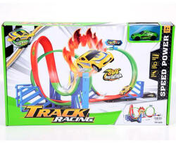 Magic Toys Track Racing: Lángoló versenypálya szett 2db 360 fokos hurokkal és 1db autóval 1/64 (MKK332016)
