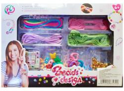 Magic Toys Beads Design: Ékszerkészítő gyöngy szett színes fonalakkal és gyöngyökkel (MKK463479) - jatekshop