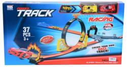 Magic Toys Power Track 37db-os versenypálya szett hurokkal és 2db hátrahúzható autóval 1/64 (MKK583566) - jatekshop