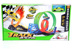 Magic Toys Track Racing: 360°-os dupla szuper hurok versenypálya 1db kisautóval 1/64 (MKK332124)