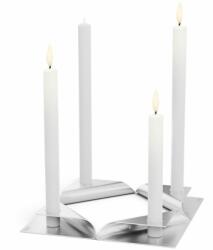 Höfats Suport de lumânare pentru cină SQUARE CANDLE, set de 4 buc, din oțel inoxidabil, Höfats