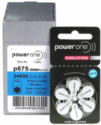 power one Baterii 675 PR44 PowerOne Evolution Zinc-Aer 1.45V Pentru Aparate Auditive cutie 60 Baterii