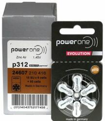power one Baterii 312 PR41 PowerOne Evolution Zinc-Aer 1.45V Pentru Aparate Auditive Cutie 60 Baterii