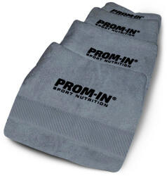 PROM-IN Towel 100 x 50 cm, szürke, rózsaszín hímzéssel