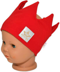 Baby Nellys Fabricat manual Bentita din bumbac - cu două straturi, coroană - roșu, 1-3roky