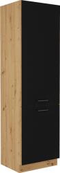 T-K-2020 Dulap pentru frigider Monro 210 cm stejar artizan si negru mat