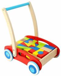 Tooky Toy Дървена проходилка с кубчета Tooky Toy - 2 в 1 (TKC281) - baby Проходилка