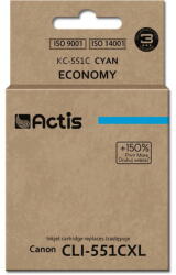 ACTIS KC-551C ink for Canon printer; Canon CLI-551C replacement; Standard; 12 ml; cyan (with chip) (KC-551C)