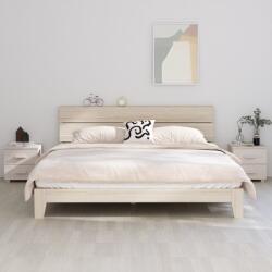 vidaXL Noptiere HAMAR, 2 buc, alb, 40x35x44, 5 cm, lemn masiv de pin (340409)