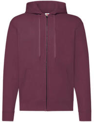 Fruit of the Loom Férfi Pulóver Kapucnis Hosszú ujjú Fruit of the Loom Classic Hooded Sweat Jacket - XL, Burgundi vörös