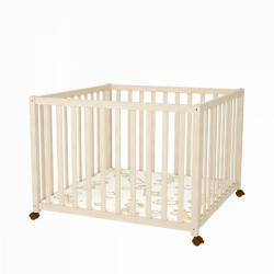  Timba II. 102*102cm-es emelhető, görgős fa járóka - borostyán