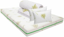 Bedora Saltea Ortopedica Bedora Relax Aloe Vera Free Air iSomn Pachet 140x200 cm, memory foam, medie/tare, 17 cm, anatomica, husa antialergica, tratat cu Aloe Vera Saltea