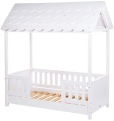 Childhome Pat Casuta Childhome cu protectii laterale 70x140 cm Lemn Alb (CH-B140BHR) - caruciorcopii