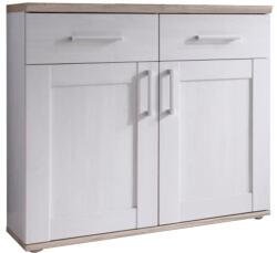 Mobikon Comoda 2 usi 2 sertare pal alb stejar san remo Provensal 96x38x91 cm (0000107568) Comoda