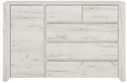 Mobikon Comoda 1 usa 5 sertare pal alb craft Angel 118.7x40.2x76.5 cm (0000107268) Comoda