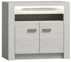 Mobikon Comoda 2 usi din pal frasin alb Infinity 96x42x73 cm (0000108490) Comoda
