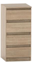 Mobikon Comoda cu 4 sertare din mdf maro stejar sonoma Hany 45x49x95 cm (0000281063) Comoda