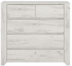Mobikon Comoda 5 sertare din pal alb craft Angel 84x40x77 cm (0000107271) Comoda