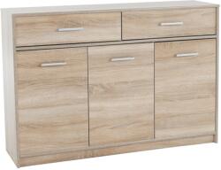 Mobikon Comoda 3 usi 2 sertare din pal natur stejar sonoma Teyo 123x34x85 cm (0000185711) Comoda