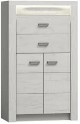 Mobikon Comoda 2 usi 2 sertare din pal frasin alb Infinity 76x42x127 cm (0000108486) Comoda