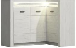Mobikon Comoda de colt din pal alb frasin Infinity 131x42x103.5 cm (0000108495) Comoda