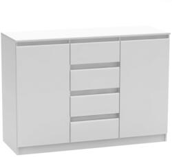 Mobikon Comoda cu 2 usi si 4 sertare din mdf alb Hany 134x49x95 cm (0000281064) Comoda