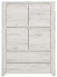Mobikon Comoda 2 sertare 2 usi din pal alb craft Angel 84x40x116 cm (0000107266) Comoda