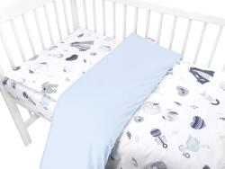 Baby Nellys 2-dílné lenjerie de pat din bumbac, Nouă dragoste Baby - albastru Lenjerii de pat bebelusi‎, patura bebelusi
