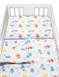 Baby Nellys 2-dílné lenjerie de pat din bumbac Visele de ursuleți de pluș - maro, alb Lenjerii de pat bebelusi‎, patura bebelusi