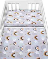 Baby Nellys 2-dílné lenjerie de pat din bumbac - Ariciul și Curcubeu, gri Lenjerii de pat bebelusi‎, patura bebelusi