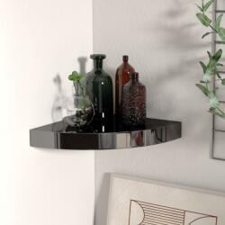 vidaXL Raft colțar de perete, negru extralucios, 25 x 25 x 3, 8 cm, MDF (323889) Raft