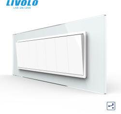 LIVOLO Intrerupator mecanic 7 posturi cap scara , 7M, cu rama sticla Livolo (VL-7FCMKS-1WP-P9E)