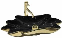 Rea Lavoar pe blat Rea Infinity negru auriu 63 cm cu ventil Click-Clack (5902557367320)