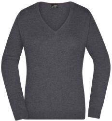 James & Nicholson (Daiber) Női pamut pulóver JN658 - Antracit melírozott | 2XL (1-JN658-1699341)