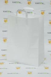 Szidibox Karton Papírtáska szalagfüles, papírszatyor 32x41+12cm fehér (SZID-00867)