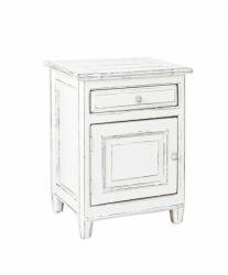 Bizzotto Noptiera 1 sertar 1 usa lemn alb antichizat Colette 50x40x65h (0745085)