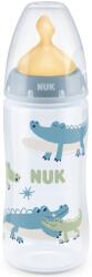 Nuk Biberon Nuk First Choice - Temperature control, cu suzeta din siliconm 300 ml, albastru, crocodili (10741927)