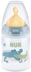 Nuk Biberon Nuk First Choice - Temperature control, cu suzeta din cauciuc, 150 ml, albastru, crocodili (10743876)