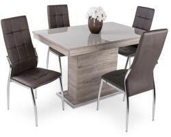  Flóra plusz 120 cm asztal Boris székkel - 4 személyes étkezőgarnitúra