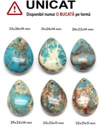  Pandantiv Jasp Acvaterra Natural cu Gaura - Picatura - 29-33 x 21-26 x 11-14 mm - 1 Buc