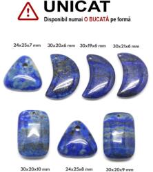  Pandantiv Lapis Lazuli Natural cu Gaura - Picatura - Luna - Triunghi - Dreptunghi - 24-30 x 19-25 x 6-10 mm - 1 Buc